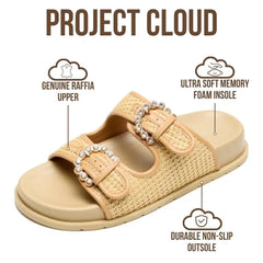 Project Cloud Women's | 100% Genuine Leather Slides | Plush and Soft Insole | Lightweight | Non-Slip - Sharl