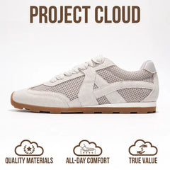 Project Cloud Women's | Genuine Leather Sneakers | Memory Foam Technology | Lightweight | Anti-Slip - Tiger