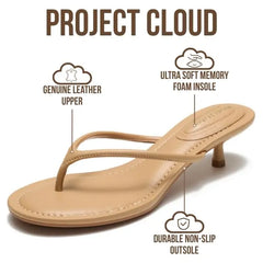 Project Cloud Women's | Genuine Leather Sandals Women Footwear | Memory Foam | Lightweight | Non-Slip - Mango