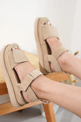 Project Cloud Women's | Genuine Leather Platform Sandals | Memory Foam | Lightweight | Non-Slip - Bronzestar
