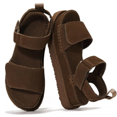 Project Cloud Women's | Genuine Leather Platform Sandals | Memory Foam | Lightweight | Non-Slip - Bronzestar