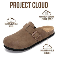 Project Cloud Women's | Genuine Suede Footbed Clogs | ProjectPlush | Lightweight | Non-Slip - Benton