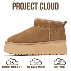 Project Cloud | "Huggy" 100% Genuine Suede Leather Ankle Boots for Women | Memory Foam | Lightweight | Non-Slip