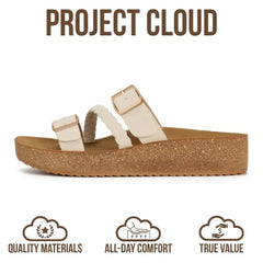 Project Cloud Women's | Eco-Crafted Leather Womens Summer Shoes | Lightweight | Non-Slip - Kreme