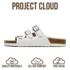 Project Cloud Women's | Genuine Leather Sandals | ProjectPlush | Memory Foam | Non-Slip - Capri