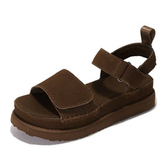 Project Cloud Women's | Genuine Leather Platform Sandals | Memory Foam | Lightweight | Non-Slip - Bronzestar