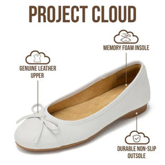 Project Cloud Women's | Genuine Leather Insole Womens Ballet Flats | Memory Foam | Lightweight | Non-Slip - Ashley
