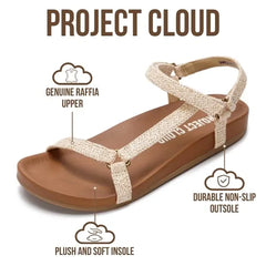 Project Cloud Women's | Platform Sandals Women | Plush and Soft Insole | Lightweight | Non-Slip - Brandy