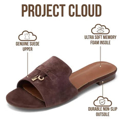 Project Cloud Women's | Genuine Leather Sandals Women Dressy | Memory Foam | Lightweight | Non-Slip - Cannes