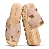Project Cloud Women's | Genuine Leather Wedge Sandals | Memory Foam | Lightweight | Non-Slip - Mila
