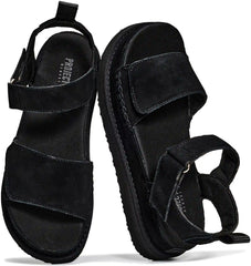 Project Cloud Women's | Genuine Leather Platform Sandals | Memory Foam | Lightweight | Non-Slip - Bronzestar
