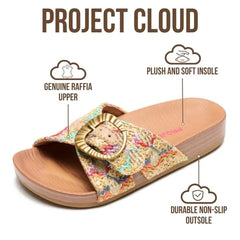 Project Cloud Kids | Eco-Leather Adjustable Buckle Toddler Slides | Plush & Soft Insole | Lightweight | Non-Slip - Beaming Kids