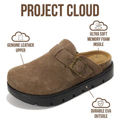 Project Cloud Women's | Genuine Leather Clogs | ProjectPlush | Lightweight | Non-Slip - Benton Chunky