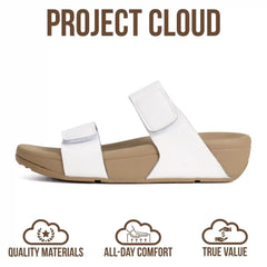 Project Cloud Women's | Genuine Leather Platform Sandals | Adjustable Double Strap | Lightweight | Non-Slip - Adee