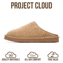 Project Cloud Men's | Genuine Leather House Slippers | Memory Foam | Lightweight | Non-Slip - Chill