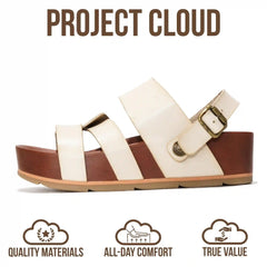 Project Cloud Women's | Eco-Leather Platform Sandals | Lightweight | Non-Slip - Proud