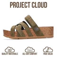 Project Cloud Women's | Platform Sandals Women | Plush and Soft Insole | Lightweight | Non-Slip - Pacifica