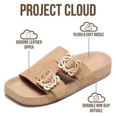 Project Cloud Women's | 100% Genuine Leather Sandals for Women | Plush & Soft Insole | Lightweight | Non-Slip - Velora
