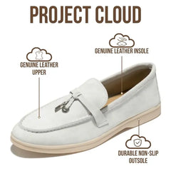 Project Cloud Women's | Moccasins Penny Loafers for Women | Genuine Leather | Memory Foam | Lightweight | Non-Slip - Iris