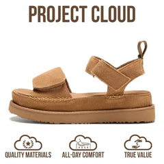 Project Cloud Women's | Genuine Leather Platform Sandals | Memory Foam | Lightweight | Non-Slip - Bronzestar
