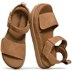 Project Cloud Women's | Genuine Leather Platform Sandals | Memory Foam | Lightweight | Non-Slip - Bronzestar