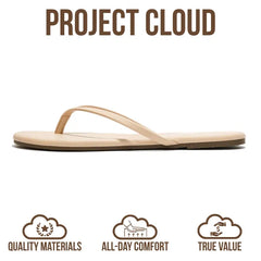 Project Cloud Women's | Eco-Leather Women Flip Flops | Memory Foam | Lightweight | Non-Slip - Foundations