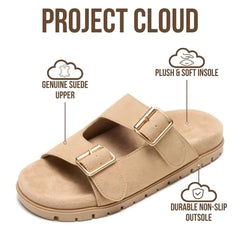 Project Cloud Women's | Genuine Leather Platform Sandals for Women | Plush & Soft Insole | Lightweight | Non-Slip - Lanura