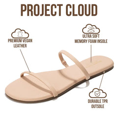Project Cloud Women's | Flip Flops for Women | Eco-Leather | Memory Foam | Non-Slip - Transition