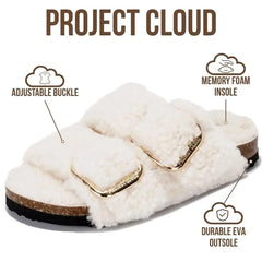 Project Cloud Kids Fur Sandals with Adjustable Buckle | Water Resistant | ProjectPlush | Lightweight | Non-Slip - Little Santorini Fur