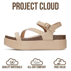 Project Cloud Women's | Wedge Sandals | Plush and Soft Insole | Lightweight | Non-Slip - Mellow