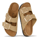 Project Cloud Women's | 100% Genuine Leather Women Flat Sandals | ProjectPlush | Lightweight | Non-Slip - Santorini