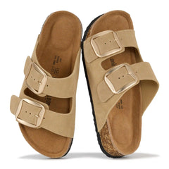 Project Cloud Women's | 100% Genuine Leather Women Flat Sandals | ProjectPlush | Lightweight | Non-Slip - Santorini