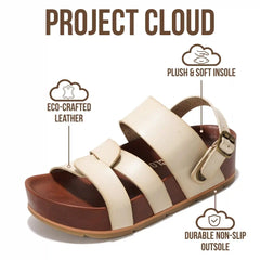 Project Cloud Women's | Eco-Leather Platform Sandals | Lightweight | Non-Slip - Proud