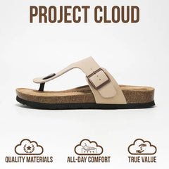 Project Cloud Women's | 100% Genuine Leather Thong Sandals | Water Resistant | Lightweight | Non-Slip - Britani