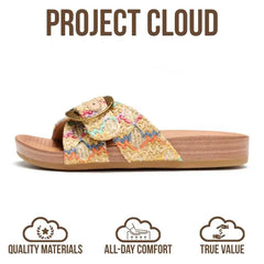 Project Cloud Kids | Eco-Leather Adjustable Buckle Toddler Slides | Plush & Soft Insole | Lightweight | Non-Slip - Beaming Kids
