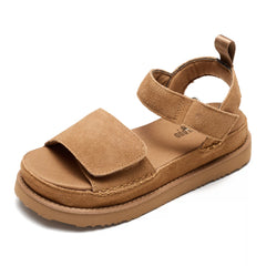 Project Cloud Women's | Genuine Leather Platform Sandals | Memory Foam | Lightweight | Non-Slip - Bronzestar