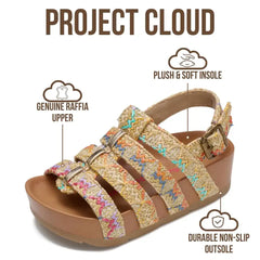 Project Cloud Kids | Strappy Summer Dressy-Casual Wedge | Hook-&-Loop | Lightweight | Non-Slip - Puffer Kids