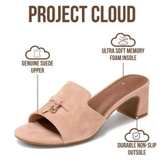 Project Cloud Women's | Genuine Leather Women Sandals Dressy| Memory Foam | Lightweight | Non-Slip - Monaco