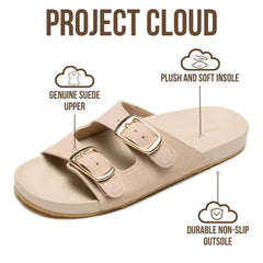 Project Cloud Women's | 100% Genuine Leather Sandals for Women | Plush & Soft Insole | Lightweight | Non-Slip - Dainty