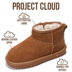 Project Cloud Kids | Ankle Boots for Girls | Genuine Leather | Memory Foam | Lightweight | Non-Slip - Julia