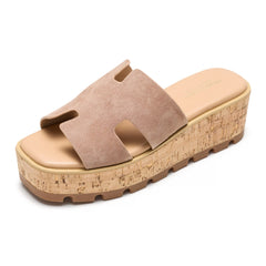 Project Cloud Women's | Genuine Leather Wedge Sandals | Memory Foam | Lightweight | Non-Slip - Mila