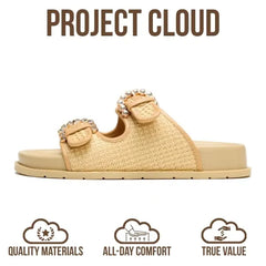 Project Cloud Women's | 100% Genuine Leather Slides | Plush and Soft Insole | Lightweight | Non-Slip - Sharl