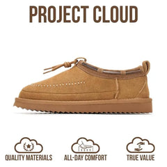 Project Cloud Women's | Genuine Leather Slippers for Women | Memory Foam | Lightweight | Non-Slip - Timber