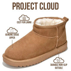 Project Cloud Women's |  100% Genuine Suede Ankle Boots | Water Resistant | Memory Foam| Lightweight | Non-Slip - Hippy
