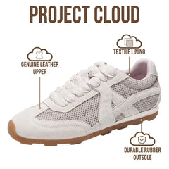 Project Cloud Women's | Genuine Leather Sneakers | Memory Foam Technology | Lightweight | Anti-Slip - Tiger