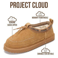 Project Cloud Women's | Genuine Leather Slippers for Women | Memory Foam | Lightweight | Non-Slip - Timber
