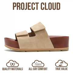 Project Cloud Women's | Platform Sandals | Plush & Soft Insole | Lightweight | Non-Slip - Pismo