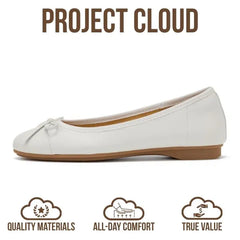 Project Cloud Women's | Genuine Leather Insole Womens Ballet Flats | Memory Foam | Lightweight | Non-Slip - Ashley