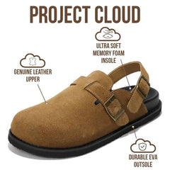 Project Cloud Women's | Lightweight Clogs | Genuine Leather Upper | Memory Foam | Non-Slip - Cassey