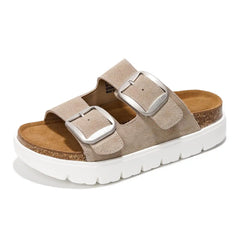Project Cloud Women's | Genuine Leather Platform Sandals | ProjectPlush | Non-Slip - Greece Chunky